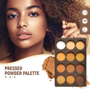 Matte Pressed Powder Bronzer & Face Sculptor Palette 12 Colors Long-Lasting Natural Waterproof Female Cosmetic Trimming