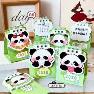 Creative Mini Panda Desktop Calendar 2026 New Model Study Plan Reminder Student Prize Decoration Item Single-Sided Printing