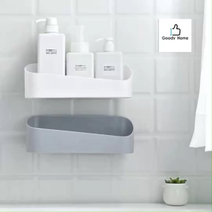 Goody Home ชั้นพลาสติกวางของอเนกประสงค์ ติดผนังโดยการติดสติกเกอร์กาว แทนการเจาะผนัง