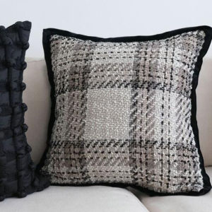 Luxurious Black Bubble Pattern Sofa Pillow Cover with Core Backrest Cushion Sample Room Design Square Home Decorative Pillow