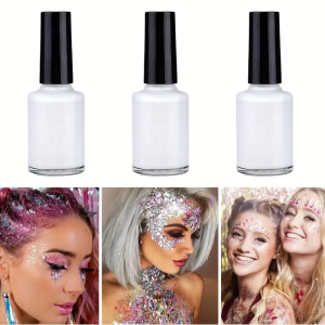 3-Pack Liquid Body Paint Glue Adhesive MultifunctionalWaterproof Sweatproof Long-LastingGlitter Primer for Sparkling Tattoos