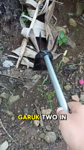 Cangkul Garukan 2in1 Gagang besi Pacul taman Serbaguna