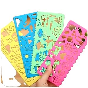 4pcs Creative Drawing Ruler Tool Painting Drawing Stationery Ruler Various Cartoon Animal Template
