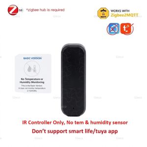 Universal Zigbee IR Blaster Remote Controller With Temperature Humidity Sensor 2MQTT TUYA APP Control For AC TV Smart Home Scene