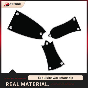 PHRILAMWith Screws Electric Guitar Headstock Core Guard Bell Shaped Double PVC Core Cover Bass Guitar Replacement Zero Black