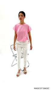 MASCOT Kaos Wanita Serut Samping Tangan Pendek (046) Atasan Crop Top Spandek Combed Korea Premium