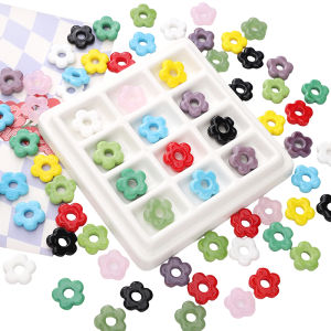 1Pc 16mm Colorful Glazed Flower Vintage Big Hole Beads Charms for Jewelry Making DIY Bracelet Necklace Crafts Accessories