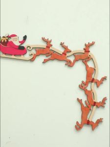 Christmas Santa Sleigh & Reindeer Door Corner Decor Door Topper Hanging Ornaments Festive Home Decoration for Xmas Door & Wall