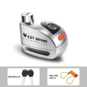 West Biking | WEST BIKING Khóa Phanh Đĩa Vân Tay Cho Xe Đạp Xe Máy Điện - Khóa Báo Động Không Cần Chìa Khóa Bằng Hợp Kim Kẽm Chống Trộm Chống Nước