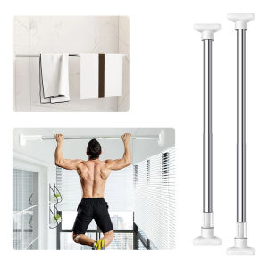 50-280cm Telescopic Clothing Rod Heavy Duty Punch-Free Adjustable Telescopic Rod Shower Curtain Rod Extendable Clothes Rail Hanger Rod