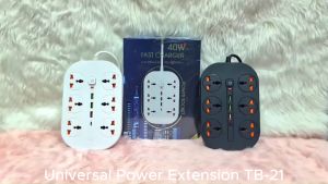 T&G TB-21 Universal Power Extension 1 PD 20W 1 QC3.0 2 USB Port 6 Socket with Safety Switch Protection