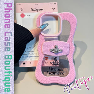 Foldable Butterfly Knot Snake Skin Pattern Phone Case for Apple iPhone 15 New Model 14 Niche Fashion Ins Style TPU Protective Cover