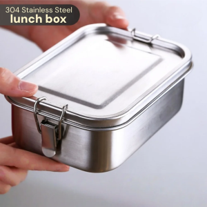Stainless Steel Lunch Box for Adults Office 304 Leak Proof Meal Prep Bento 850ml 3 Compartment Portable Dishwasher Safe 2026