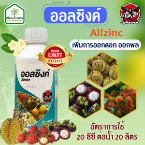 ออลซิงค์ ธาตุอาหารเสริม สังกะสีป้องกันอาการใบแก้ว เพิ่มการออกดอก ออกผล ขนาด 1 ลิตร