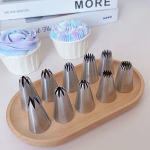 1M 2d 853 6B Integrated Pastry Nozzle Cookie Puff Tablets 6 Teeth 8 Teeth Scalloped Flower Tip One Step Rose