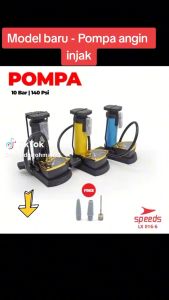 COD Inchant Pompa Angin Ban Sepeda Bicycle Foot Pump 140 PSI with Gauge - pompa udara injak ban motor sepeda bola mini yang bagus mini IC140