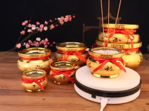 3.5/5 Inches Chinese Insenso Holder Gold-plated Incense Burner Incense Stick Burner Alloy Metal