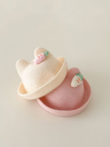 Cute Baby Rabbit Fisherman Cap Spring Autumn Outing Hat for 1-3 Year Old Girls Cartoon Stylish Baby Headwear Spring Autumn