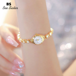 BS Bee Sister 1730นาฬิกาแฟชั่นผู้หญิงนาฬิกาลำลองสแตนเลสสายเหล็กนาฬิกาควอตซ์กันน้ำเพชรหรูหราของขวัญสำหรับผู้หญิง