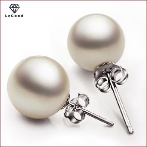 12 Mm/cặp Bông Tai Kim Mạ Bạc Ngọc Trai Trang Sức Tai