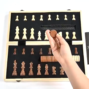Premium Wooden Magnetic Chess Set Folding Chess Board International Chess Game Elegant Display Papan Catur Kayu