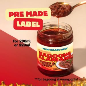Bagoong Alamang Label Sticker Paper | 8pcs | Add Your Brand Name | For 200-220ml Jar | fcrepublic