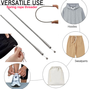 Bending spring rope threader spring button tail clip high elastic waist elastic strap tie port storage bag for easy storage