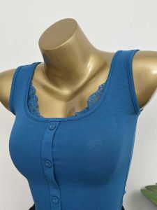 Áo Vest Ren Ghép Nối Ôm Vừa Vặn Không Tay Cổ Tròn Lớn Mùa Hè Áo Ba Lê Không Dây Pure Desire Atmosphere Dành Cho Nữ