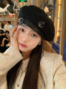 Weekend Postman Chen Grandmas British Retro Wool Beret Hat Face Slimming Octagonal Y2K Sweet Spicy Street Style round Top
