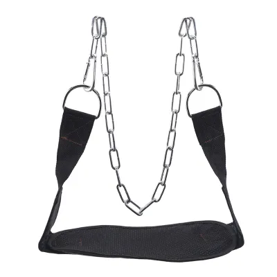 Heavy Duty Black Weightlifting Dip Belt With Steel Chain For Pull Ups Dips Weight Training Gym Fitness Equipment
