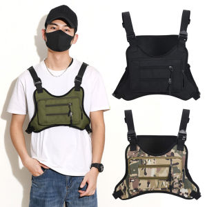 Multi-functional Sports Chest Bag Water Resistant Lightweight Front Chest Pack Running Vest Bag Outdoor Camping Travel Bag