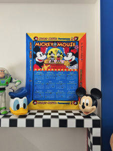 Mickey Mouse Calendar Tapestry Wall Hanging Decorative Background Bedding Dormitory Retro Style Home Textile Long Rectangle