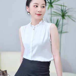 LUQIAN | Oversized Luxurious Sleeveless Blouse Silk-Like Lining Vest Top