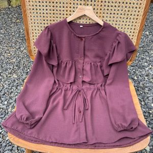 Blouse Crincle wanita Remaja Korean Look/Blouse Muat Size S-5L