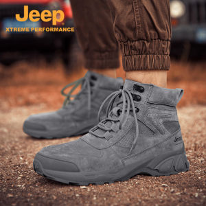 Jeep | Jeep Mens Outdoor Climbing Boots Anti-slip Wear-resistant Sports Shoes Trendy Martin Boots Waterproof Hiking High-top Shoes