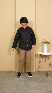 Amimu Kids Kemeja Koko Lengan Panjang Kemko Anak Laki Laki 4-14 Tahun Denim New