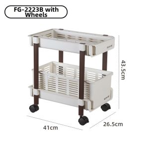 Vintage Multi-layer Adjustable Drawer-style Storage Rack Kitchen Shelving Unit