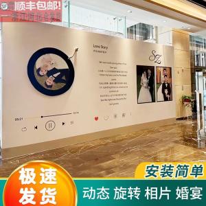 Engagement Decorations Arrangement Scene Retro Jukebox Wedding Pictures Area Welcome Board INS Style KT Board Background Wall