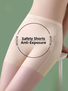 Miiow | High-Waist Ice-Silk Seamless Breathable Antibacterial Safety Pants Womens Bottoming Shorts Anti-Light Walking Underwear