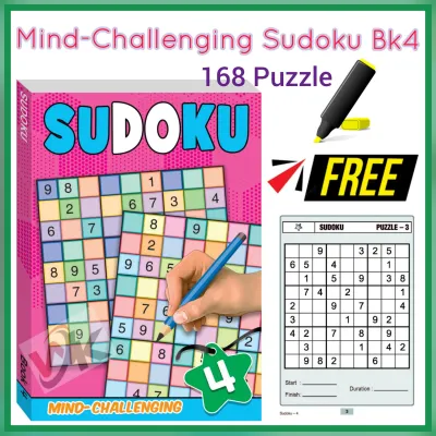 Sudoku Book Mind Challenging Sudoku | Puzzle Book | Buku Sudoku | Puzzle For Kids | Crossword Puzzle