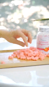 glutathione collagen gummies supplement for whitening anti-aging skin cleansing detoxification Suplemen  Natural strawberry flavored