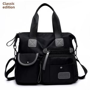 New 2024 Korean Style Versatile Canvas Nylon Oxford Womens Handbag Shoulder Bag Crossbody Large Capacity Soft Casual Bag