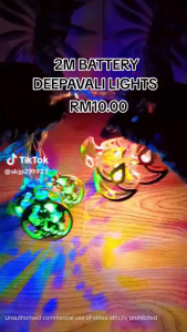 2M 10LED Deepavali Battery String Lights Metal Diya Ganesha 2 Modes Indoor Diwali Home Festival Decoration