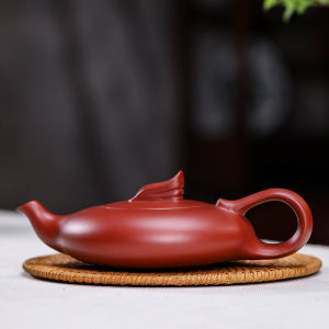 Handmade Yixing Purple Clay Teapot Gongfu Tea Set Big Red Robe Card Mouth 180ml Chinese Style Vintage Tea Utensils