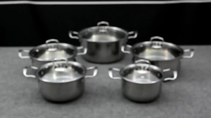 Kitchenware 5 pcs Stainless cover steel pot cooking kitchen tool stainless steel set pot casserole