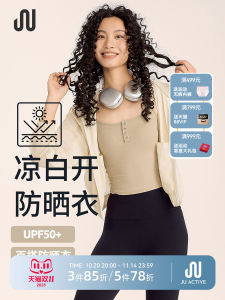 JUACTIVE Womens Ultra-Thin Hooded Sports Sun Protection Clothing Breathable Long Sleeve Yoga Fitness Outfit Skin-Friendly