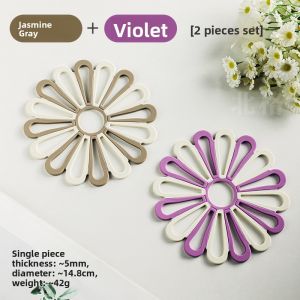 Thickened Double Color Flower Silicone Heat Resistant Pad High Temperature Resistant Dining Table Mat Anti Scalding Pot Mat Restaurant Table Pad