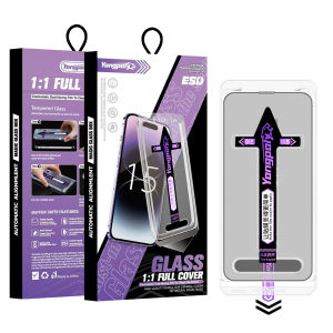 Auto-Alignกระจกนิรภัยป้องกันหน้าจอสําหรับiPhone 15 Pro Max 14 Plus 13 12 11 X XS XR 15Pro 14Proป้องกันฟิล์ม