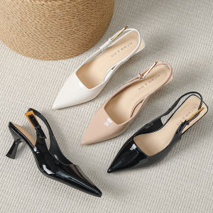 Nude Toe Sandals Womens Stiletto Heels Straight Buckles Pointed-toe Heels