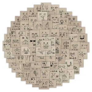 Waterproof Cute Funny Sand Sculpture Emotion Stickers Student Girl Scrapbooking Niche Decoration Stickers High Aesthetic Value